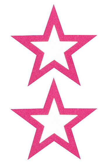 Shots Toys Nipple Sticker Open Stars, розовые, Пэстисы в форме звездочек, с отверстиями для сосков