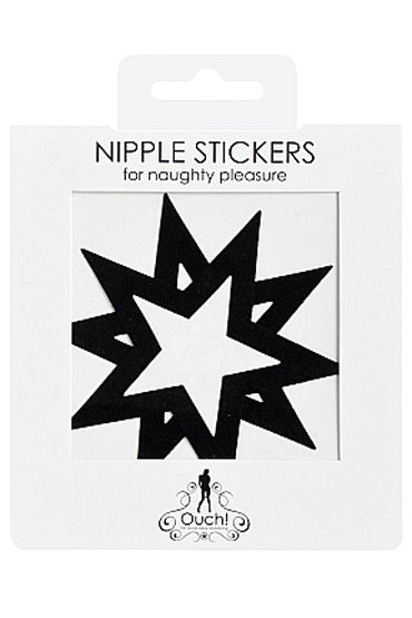 Shots Toys Nipple Sticker Open Stars, черные - фото, отзывы