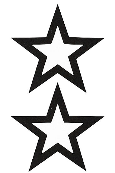 Shots Toys Nipple Sticker Open Stars, черные, Пэстисы в форме звездочек, с отверстиями для сосков