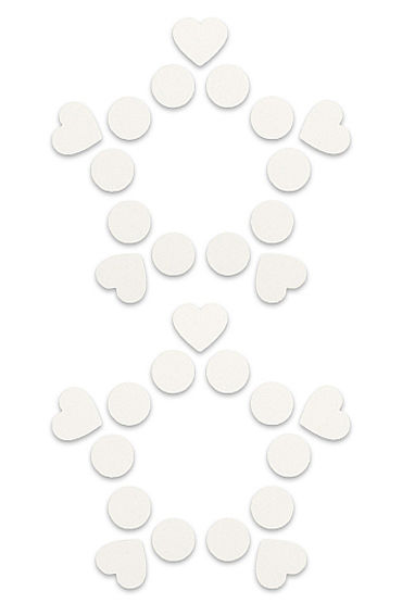 Shots Toys Nipple Sticker Open Circle and Hearts, белые, Пэстисы, сердечки и кружочки, не закрывают соски