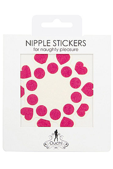 Shots Toys Nipple Sticker Open Circle and Hearts, розовые - фото, отзывы