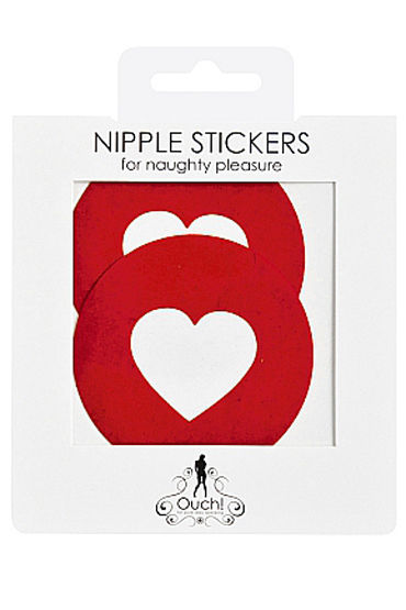 Shots Toys Nipple Sticker Round Open Hearts, красные - фото, отзывы