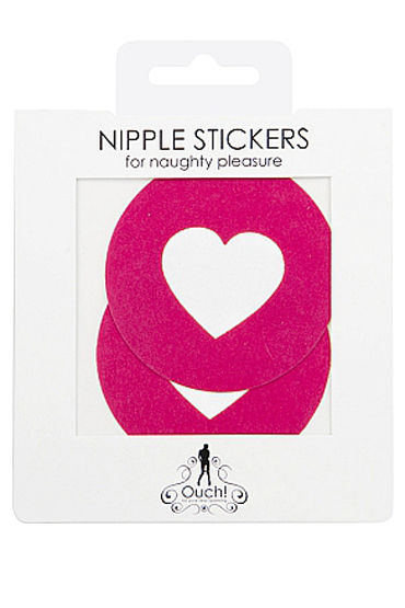 Shots Toys Nipple Sticker Round Open Hearts, розовые - фото, отзывы