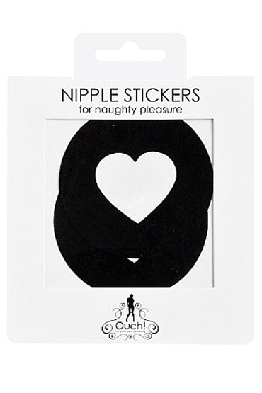 Shots Toys Nipple Sticker Round Open Hearts, черные - фото, отзывы