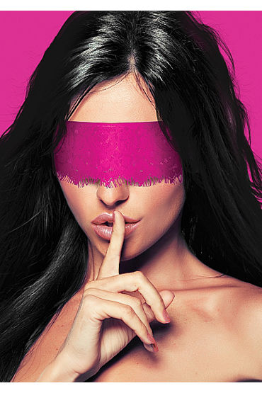 Shots Toys Mystere Lace Mask, розовая, Кружевная маска на глаза