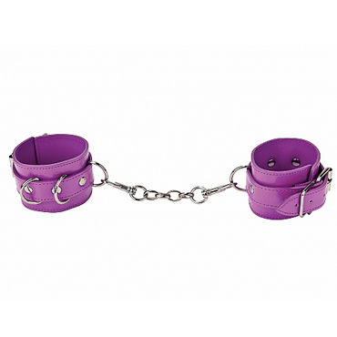 Shots Toys Leather Cuffs, фиолетовый — фото 2