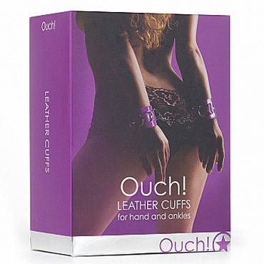 Shots Toys Leather Cuffs, фиолетовый — фото 3