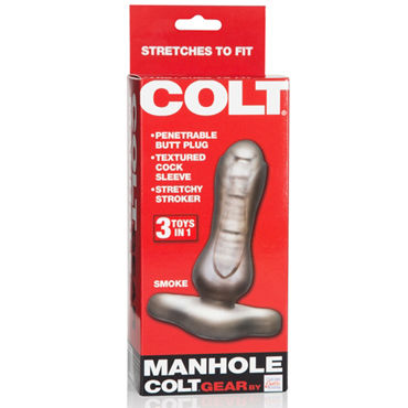 California Exotic Colt Manhole, серая - Универсальная анальная пробка - купить в секс шопе