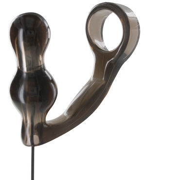 Toy Joy Manpower Plug & Penisring, серый, Анальная втулка с эрекционным кольцом, вибрирующая