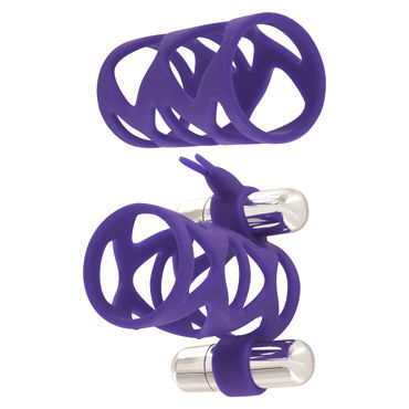 Toy Joy Double Tickler Sleeve Set, фиолетовый, Набор из двух насадок на пенис