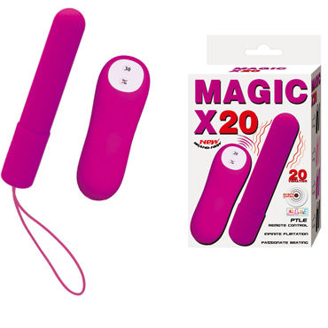 Baile Magic X20, фиолетовая, Длинная вибропуля с дистанционным управлением