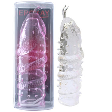Erokay Cobra, прозрачная, Насадка на пенис с рельефной поверхностью