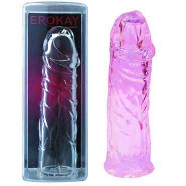 Erokay Насадка на пенис, розовая, Реалистичной формы