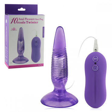 Howells Aphrodisia Anal Pleasure Butt Plug Twister, фиолетовый, Анальный вибростимулятор