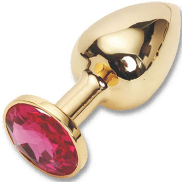 Luxurious Tail Анальная пробка, золотая, С розовым кристаллом