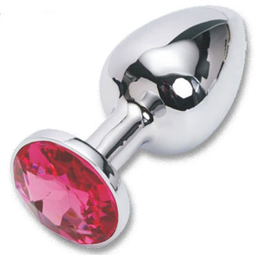Luxurious Tail Анальная пробка, серебристая, С розовым кристаллом