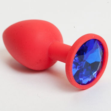 Luxurious Tail Анальная пробка, красная, С синим кристаллом