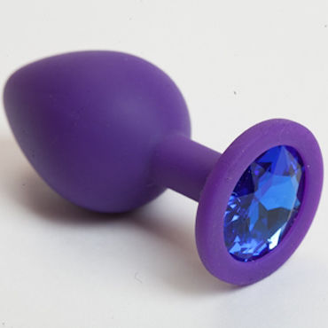 Luxurious Tail Анальная пробка, фиолетовая, С синим кристаллом