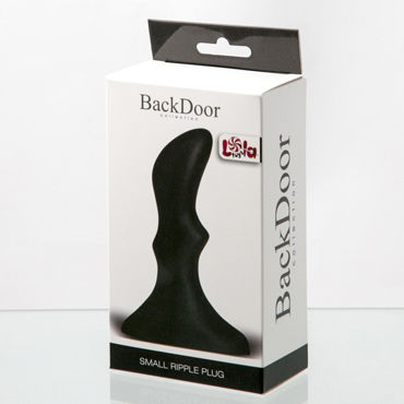 Lola Toys Back Door Small Ripple Plug, черная - Маленькая анальная пробка с волнистым рельефом - купить в секс шопе