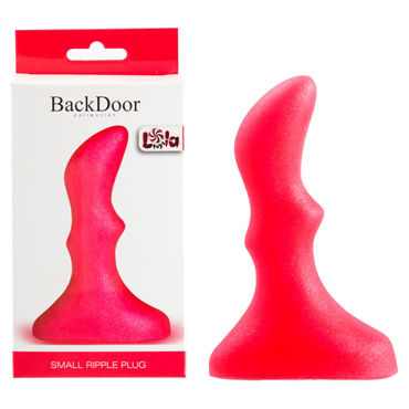 Lola Toys Back Door Small Ripple Plug, розовая, Маленькая анальная пробка с волнистым рельефом
