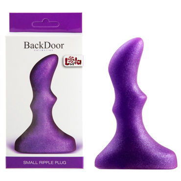 Lola Toys Back Door Small Ripple Plug, фиолетовая, Маленькая анальная пробка с волнистым рельефом