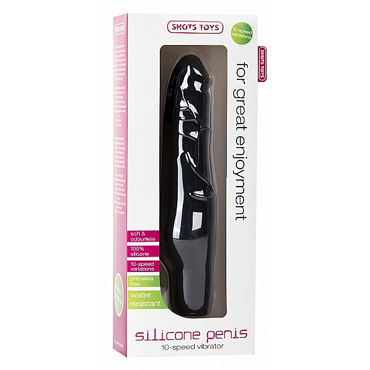 Shots Toys Silicone Penis, черный - Вибратор реалистичной формы - купить в секс шопе