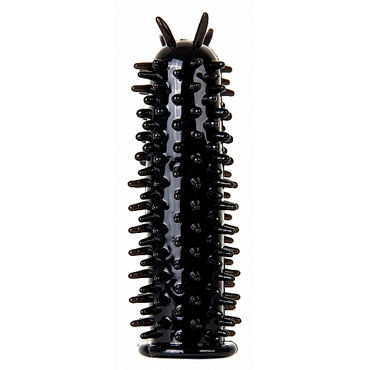 Shots Toys Spiky Penis Extension, черная, Насадка на пенис с усиками