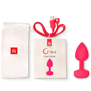 Gvibe Gplug S, розовая - Первая перезаряжаемая анальная пробка с вибрацией, 8 см - купить в секс шопе