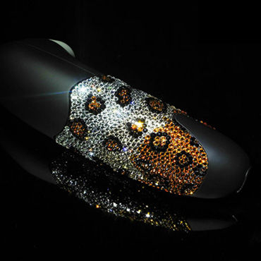 Womanizer W100, леопардовый - Вакуумный стимулятор клитора, инкрустированый кристаллами Swarovski - купить в секс шопе