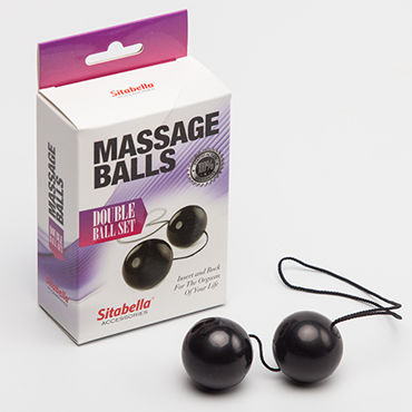 Sitabella Massage Balls Double Ball Set, черные, Вагинальные шарики