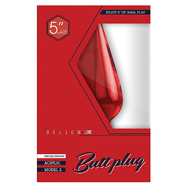 Shots Toys Bottom Line Butt plug Acrylic Model 2, широкая 13 см красная - фото, отзывы