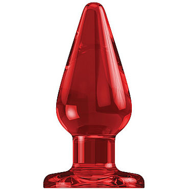 Shots Toys Bottom Line Butt plug Acrylic Model 2, широкая 13 см красная, Анальная пробка