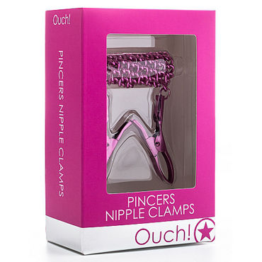 Ouch! Pincers Nipple Clamps, розовый - фото, отзывы