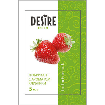 Desire Intim Strawberry, 5 мл, Лубрикант на водной основе с ароматом клубники