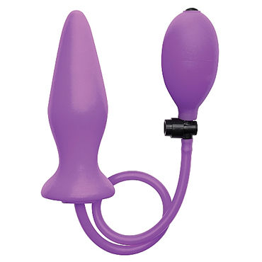 Ouch! Inflatable Silicone Plug, фиолетовая, Расширяющаяся анальная пробка