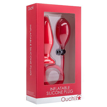 Ouch! Inflatable Silicone Plug, красная - фото, отзывы