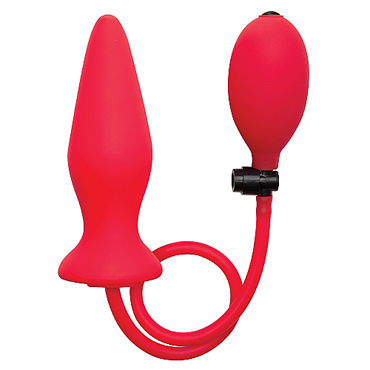 Ouch! Inflatable Silicone Plug, красная, Расширяющаяся анальная пробка