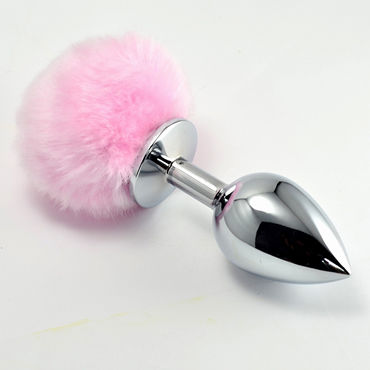 Luxurious Tail Анальная пробка Задорный кролик, розовый, Металлическая