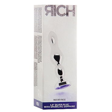 Shots toys Rich Silver Plug Purple Sapphire R4 - Анальная пробка со стразом - купить в секс шопе