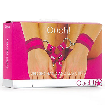 Ouch! Velcro Hand And Leg Cuffs, розовый — фото 3