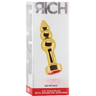 Shots Toys R7 Gold Plug Red Sapphire - Анальная пробка с кристаллом - купить в секс шопе