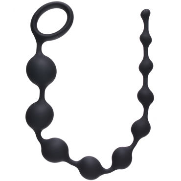 Lola Toys Long Pleasure Chain, черная, Анальная цепочка из силикона