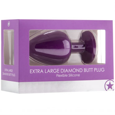 Ouch! Extra Large Diamond Butt Plug, фиолетовая — фото 2