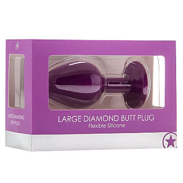 Ouch! Large Diamond Butt Plug, фиолетовая — фото 2