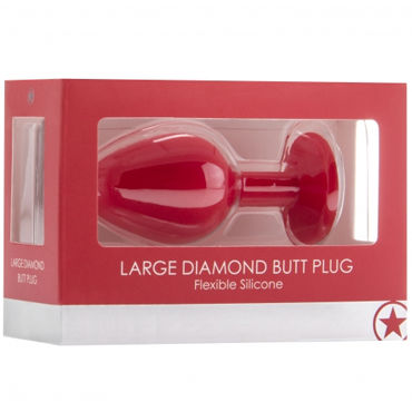 Ouch! Large Diamond Butt Plug, красная — фото 2