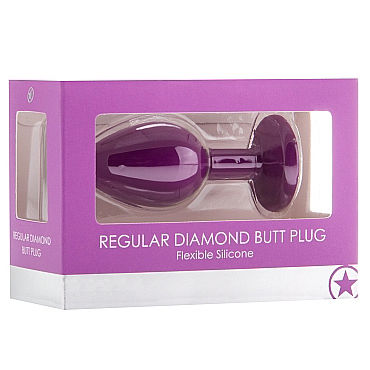 Ouch! Regular Diamond Butt Plug, фиолетовая — фото 2