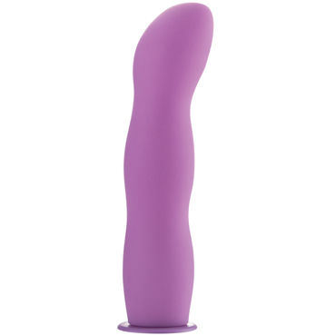 Ouch! Deluxe Silicone Strap On, фиолетовый - Страпон 20,5см с загнутой головкой - купить в секс шопе