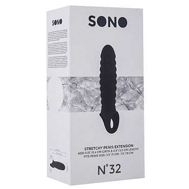 Shots Toys Sono Stretchy Penis Extension №32, черная - Насадка на пенис - купить в секс шопе