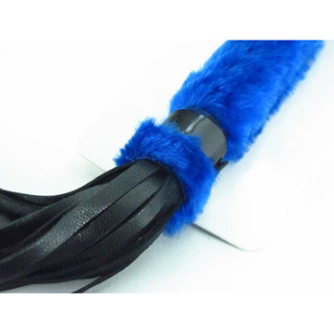 BDSM Арсенал Плеть с синим мехом - Многохвостая - купить в секс шопе