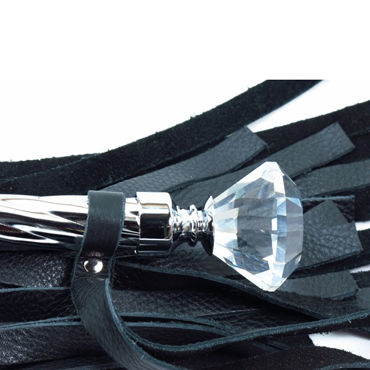 BDSM Арсенал Эксклюзивная плеть, серебристая - С металлической рукояткой - купить в секс шопе